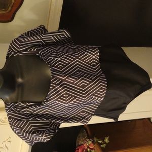 1 Piece Swimsuit size large, Black and white